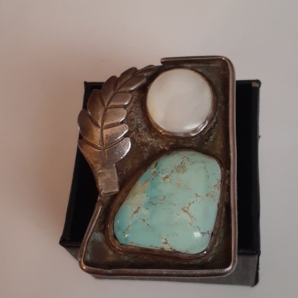 SOLD VTG ๐ Mother of Pearl & Turquoise - Picture 8 of 10